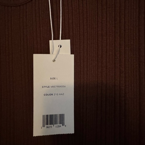 NWT Vince Brown Ribbed Midi Dress - Picture 5 of 7